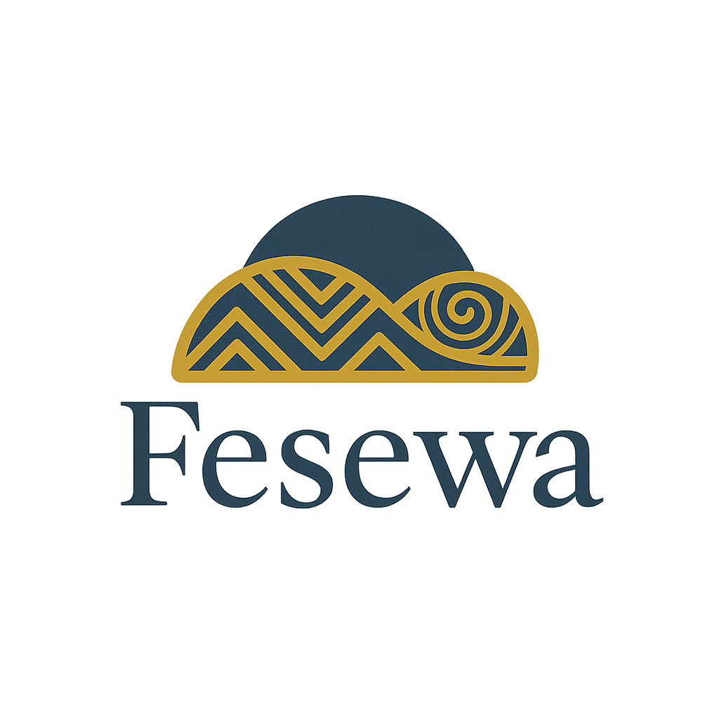 Logo élégant Fesewa avec motifs africains