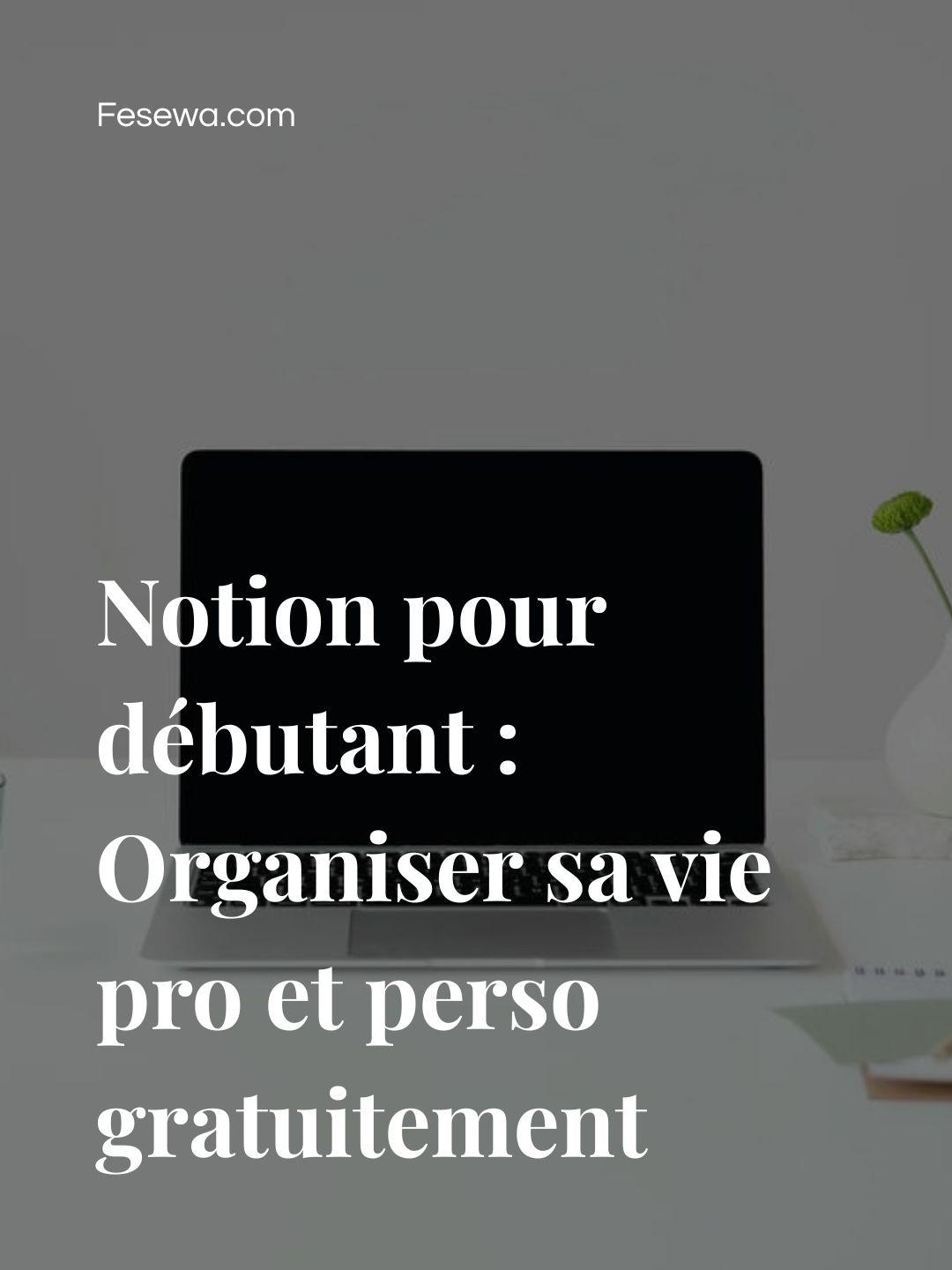 Notion pour débutant : Organiser sa vie pro et perso gratuitement