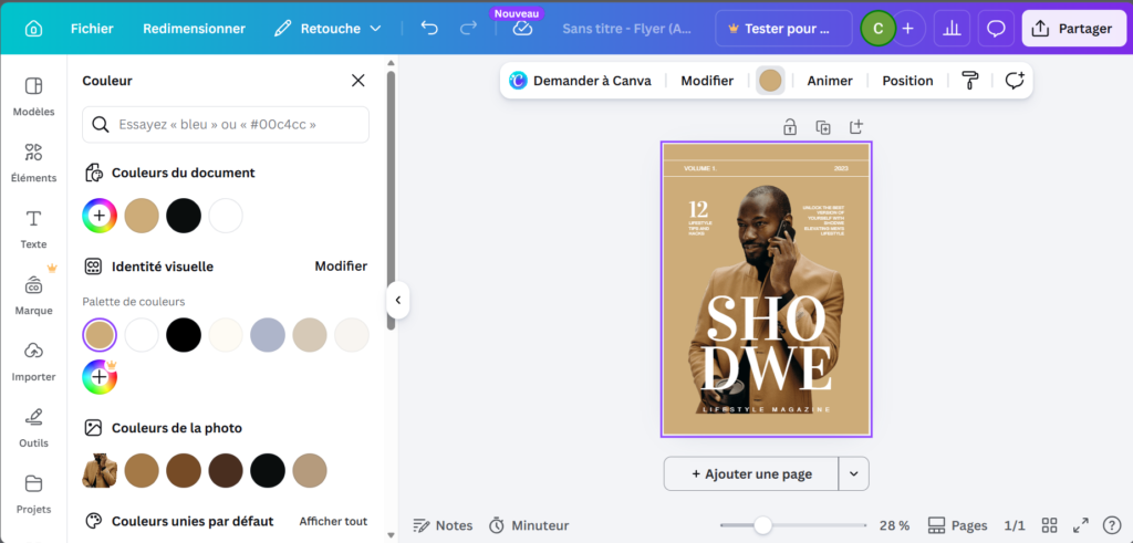 Adapter les couleurs sur Canva