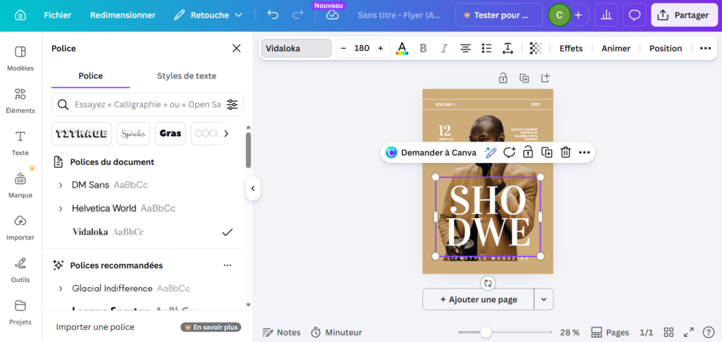 Adapter la police sur Canva