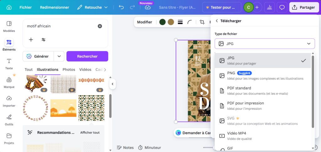 Télécharger les design sur Canva